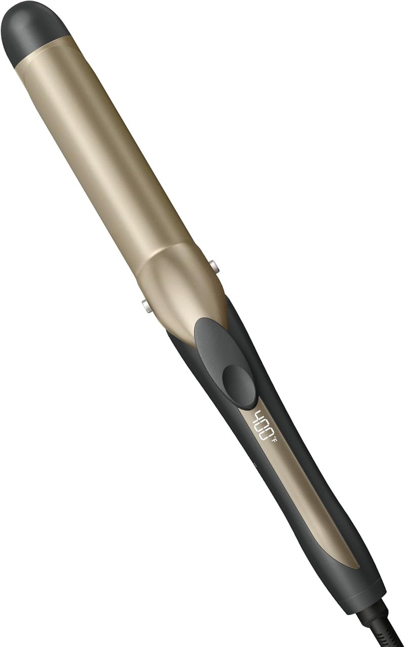 CONAIR INFINITI PRO Tourmaline Ceramic 1¼ Inch Curling Iron, 1¼-Inch Barrel Digital Hair Curler, Produces Loose Curls, 5 Heat Settings, For Use on Medium and Long Hair, Dark Grey - Image 1